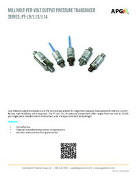 Thumbnail of document Data Sheet - PT-L9/L13/L14 Pressure Transducers With Millivot Output